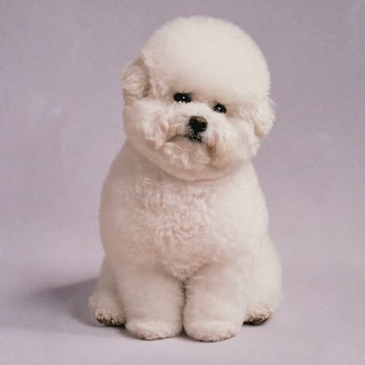 A bichon frise with a neatly scissored coat